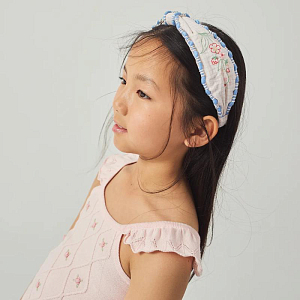 Ободок с вышивкой Джинджерснэпс (Gingersnaps) "Дельта", снежные розы