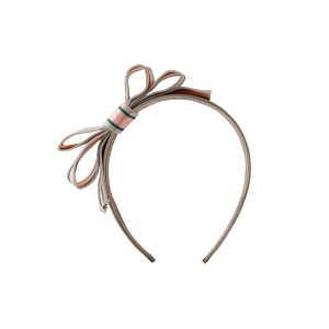 Ободок с бантом Джинджерснэпс (Gingersnaps) "Брианна", кремовый с розовым