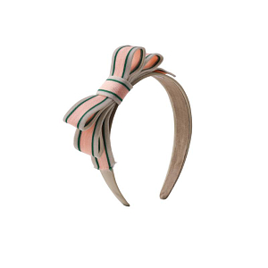 Ободок с бантом Джинджерснэпс (Gingersnaps) "Брианна", кремовый с розовым