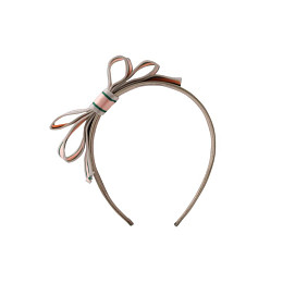 Ободок с бантом Джинджерснэпс (Gingersnaps) "Брианна", кремовый с розовым
