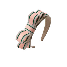 Ободок с бантом Джинджерснэпс (Gingersnaps) "Брианна", кремовый с розовым