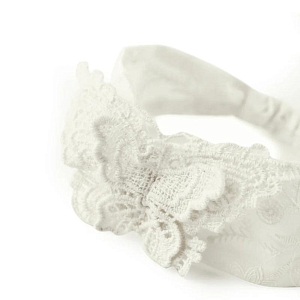 Повязка на голову с бабочкой для малышей Джинджерснэпс (Gingersnaps) "Гвэн", белая