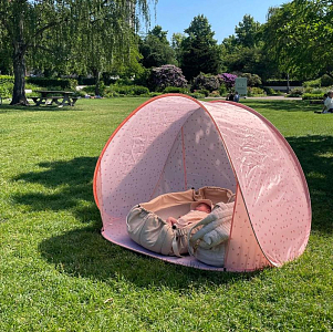 Палатка пляжная автоматическая Vanilla Copenhagen "Божья Коровка", розовая, 90 х 120 см