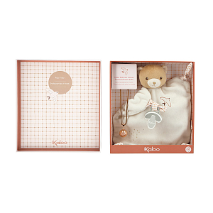 Игрушка-комфортер с подвеской Kaloo "Мишка", серия "Petites Chansons", кремовая, 20 см