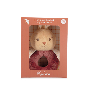 Мягкая погремушка Kaloo "Мой Мягкий Кролик", серия "Intemporel", бордо, 12,5 см