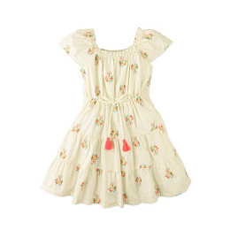 Сарафан с вышивкой Джинджерснэпс (Gingersnaps) "Эвери", кремовый