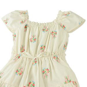 Сарафан с вышивкой Джинджерснэпс (Gingersnaps) "Эвери", кремовый