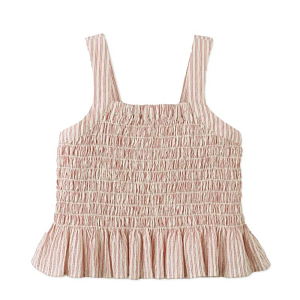 Топ с баской Джинджерснэпс (Gingersnaps) "Джозефин", розовые полоски