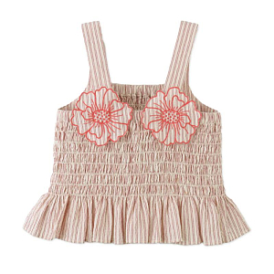 Топ с баской Джинджерснэпс (Gingersnaps) "Джозефин", розовые полоски