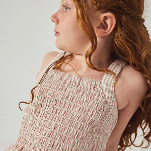 Топ с баской Джинджерснэпс (Gingersnaps) "Джозефин", розовые полоски