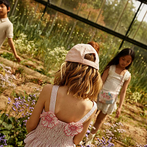 Топ с баской Джинджерснэпс (Gingersnaps) "Джозефин", розовые полоски