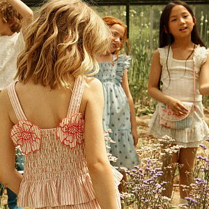 Топ с баской Джинджерснэпс (Gingersnaps) "Джозефин", розовые полоски