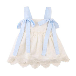 Топ с лентами и вышивкой Джинджерснэпс (Gingersnaps) "Лейлани", молочный