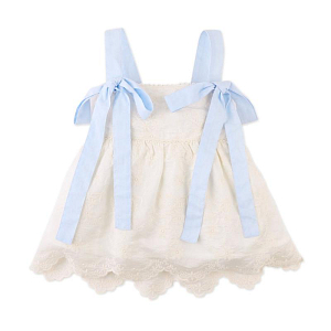 Топ с лентами и вышивкой Джинджерснэпс (Gingersnaps) "Лейлани", молочный