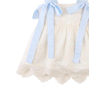 Топ с лентами и вышивкой Джинджерснэпс (Gingersnaps) "Лейлани", молочный