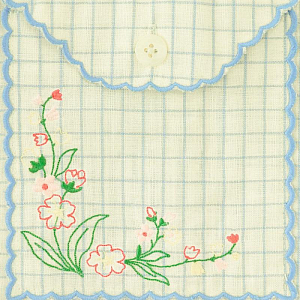 Брюки прямые с вышивкой Джинджерснэпс (Gingersnaps) "Ариана", голубая клетка