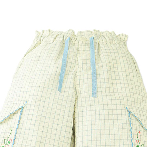 Брюки прямые с вышивкой Джинджерснэпс (Gingersnaps) "Ариана", голубая клетка