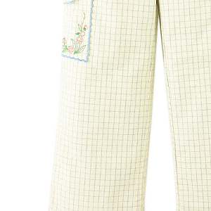 Брюки прямые с вышивкой Джинджерснэпс (Gingersnaps) "Ариана", голубая клетка