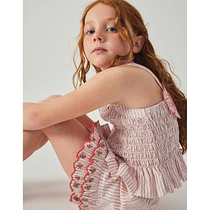 Юбка с вышивкой Джинджерснэпс (Gingersnaps) "Рэми", розовые полоски