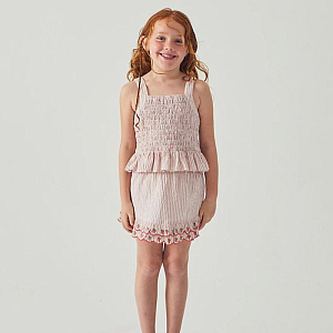 Юбка с вышивкой Джинджерснэпс (Gingersnaps) "Рэми", розовые полоски