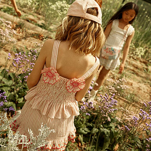 Юбка с вышивкой Джинджерснэпс (Gingersnaps) "Рэми", розовые полоски