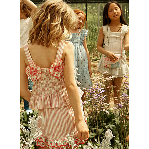 Юбка с вышивкой Джинджерснэпс (Gingersnaps) "Рэми", розовые полоски