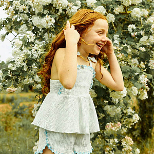 Топ-фартук Джинджерснэпс (Gingersnaps) "Изабель", бледно-голубой