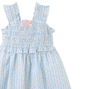Сарафан Джинджерснэпс (Gingersnaps) "Пудра", голубая клетка с цветами