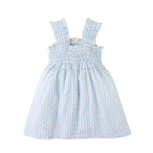 Сарафан Джинджерснэпс (Gingersnaps) "Пудра", голубая клетка с цветами