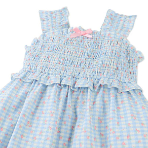 Сарафан Джинджерснэпс (Gingersnaps) "Пудра", голубая клетка с цветами
