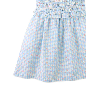Сарафан Джинджерснэпс (Gingersnaps) "Пудра", голубая клетка с цветами