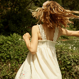 Сарафан с вышивкой Джинджерснэпс (Gingersnaps) "Алеся", птицы в облаках