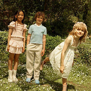 Сарафан с вышивкой Джинджерснэпс (Gingersnaps) "Алеся", птицы в облаках