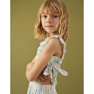 Топ с боковыми завязками Джинджерснэпс (Gingersnaps) "Кэсси", голубые цветы