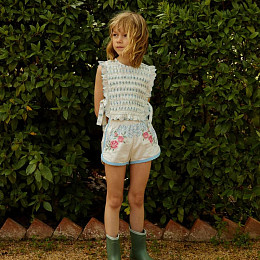 Топ с боковыми завязками Джинджерснэпс (Gingersnaps) "Кэсси", голубые цветы