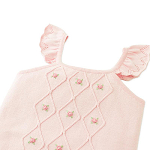 Топ вязаный с вышивкой Джинджерснэпс (Gingersnaps) "Джорджина", розовая дымка