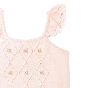 Топ вязаный с вышивкой Джинджерснэпс (Gingersnaps) "Джорджина", розовая дымка