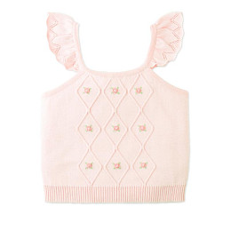 Топ вязаный с вышивкой Джинджерснэпс (Gingersnaps) "Джорджина", розовая дымка