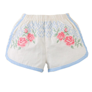 Шорты с вышивкой Джинджерснэпс (Gingersnaps) "Нелли", снежные розы