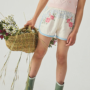 Шорты с вышивкой Джинджерснэпс (Gingersnaps) "Нелли", снежные розы