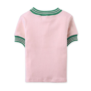 Футболка вязаная с вышивкой Джинджерснэпс (Gingersnaps) "Эмма", вишня в пудре