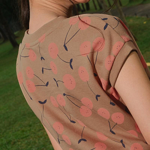 Блуза махровая Джинджерснэпс (Gingersnaps) "Харпер", вишня в какао