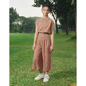 Брюки кюлоты махровые Джинджерснэпс (Gingersnaps) "Одри", вишня в какао