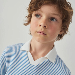 Футболка-поло Джинджерснэпс (Gingersnaps) "Хаскер", голубые полоски