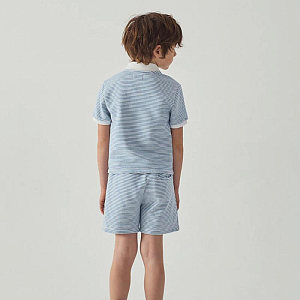 Футболка-поло Джинджерснэпс (Gingersnaps) "Хаскер", голубые полоски