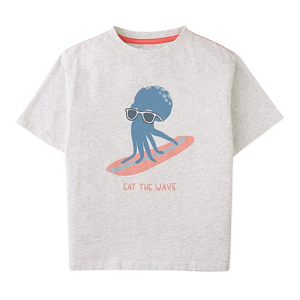 Футболка Джинджерснэпс (Gingersnaps) "Осьминог Оруо", серая