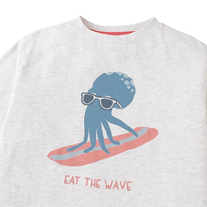 Футболка Джинджерснэпс (Gingersnaps) "Осьминог Оруо", серая