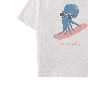 Футболка Джинджерснэпс (Gingersnaps) "Осьминог Оруо", серая