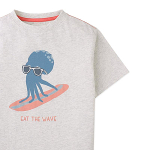 Футболка Джинджерснэпс (Gingersnaps) "Осьминог Оруо", серая