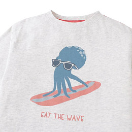 Футболка Джинджерснэпс (Gingersnaps) "Осьминог Оруо", серая